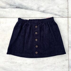 Isaac Mizrahi Girls Mini Skirt Navy Blue Corduroy Button Kids 5/6 NWT Preppy